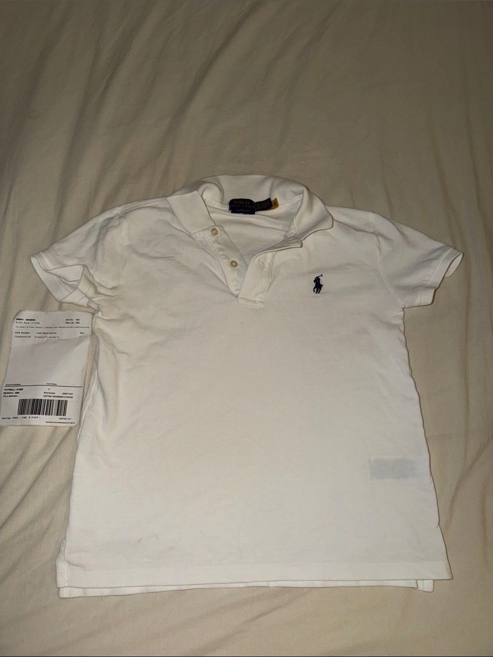 Polo by Ralph Lauren White Polo Shirt with Navy Pony